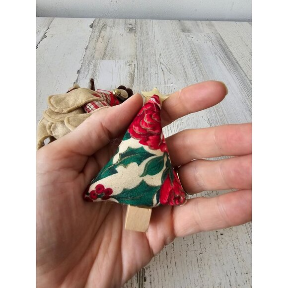 Plush stuffed deer‎ button ornament tree set Xmas - Picture 8 of 8